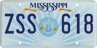 MS license plate ZSS618
