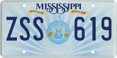 MS license plate ZSS619