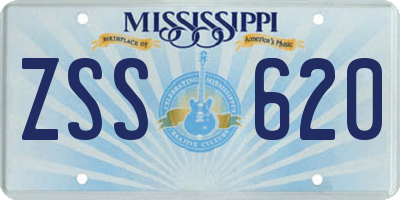 MS license plate ZSS620
