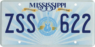 MS license plate ZSS622