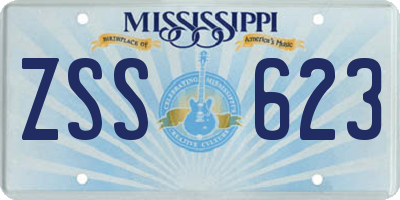 MS license plate ZSS623