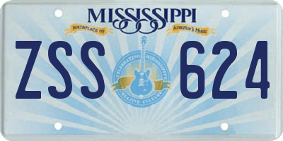 MS license plate ZSS624