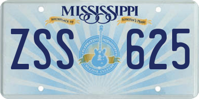 MS license plate ZSS625