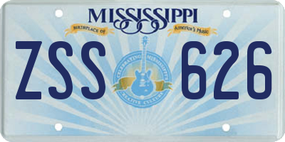 MS license plate ZSS626