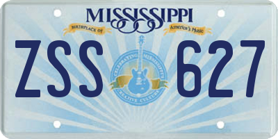 MS license plate ZSS627