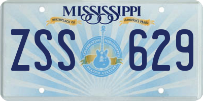 MS license plate ZSS629