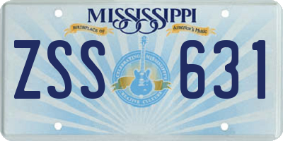 MS license plate ZSS631