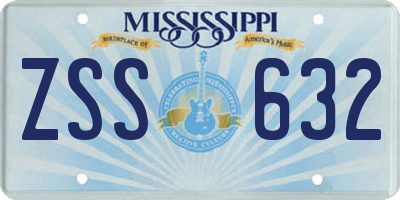MS license plate ZSS632