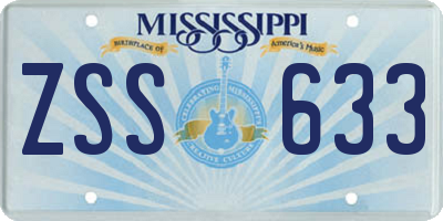 MS license plate ZSS633