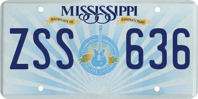 MS license plate ZSS636