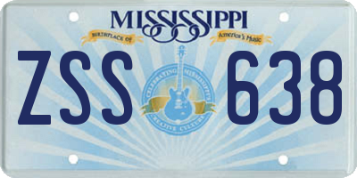 MS license plate ZSS638