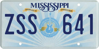 MS license plate ZSS641