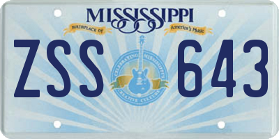 MS license plate ZSS643