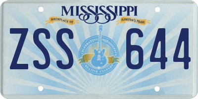MS license plate ZSS644