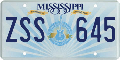 MS license plate ZSS645