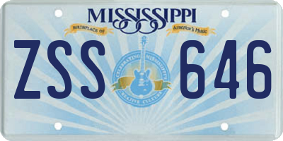 MS license plate ZSS646