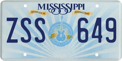 MS license plate ZSS649