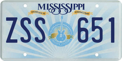 MS license plate ZSS651