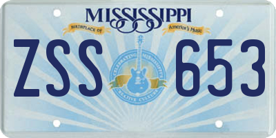 MS license plate ZSS653