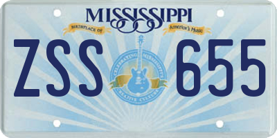 MS license plate ZSS655