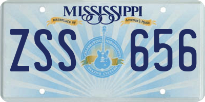 MS license plate ZSS656