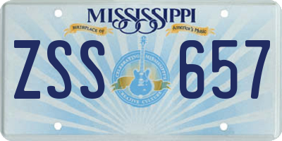 MS license plate ZSS657