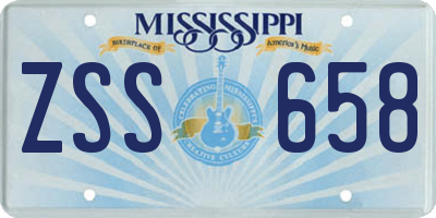 MS license plate ZSS658