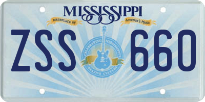 MS license plate ZSS660