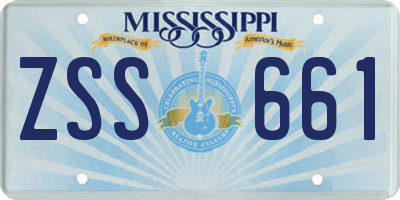 MS license plate ZSS661