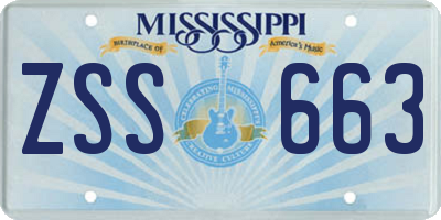 MS license plate ZSS663