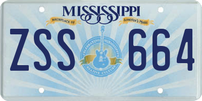 MS license plate ZSS664