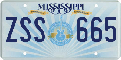 MS license plate ZSS665