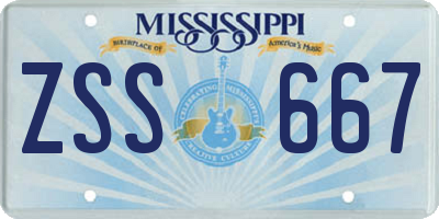 MS license plate ZSS667