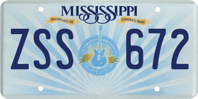 MS license plate ZSS672