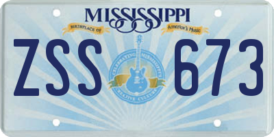 MS license plate ZSS673
