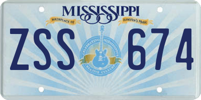 MS license plate ZSS674