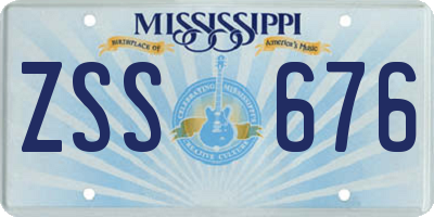 MS license plate ZSS676
