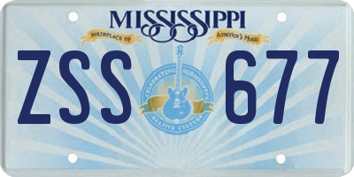 MS license plate ZSS677