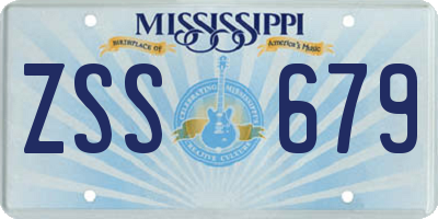 MS license plate ZSS679