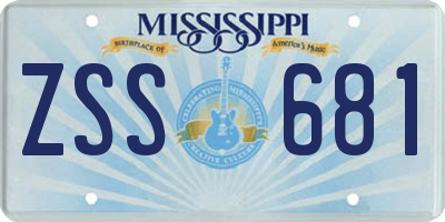 MS license plate ZSS681