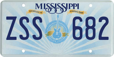 MS license plate ZSS682
