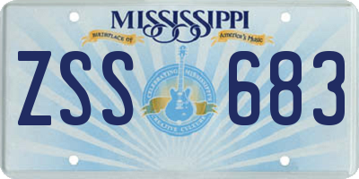 MS license plate ZSS683
