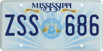 MS license plate ZSS686
