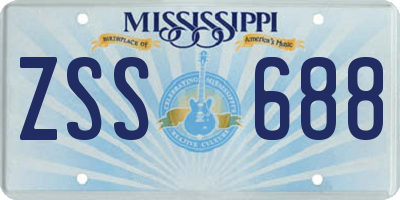 MS license plate ZSS688