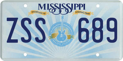 MS license plate ZSS689