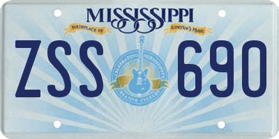 MS license plate ZSS690