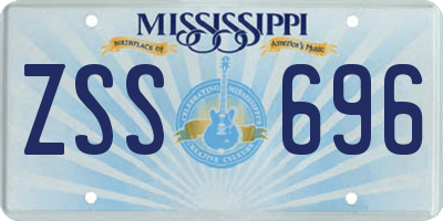 MS license plate ZSS696