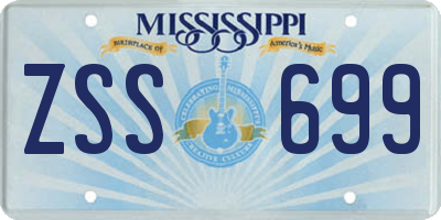 MS license plate ZSS699