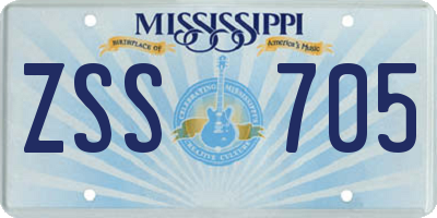 MS license plate ZSS705
