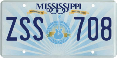 MS license plate ZSS708